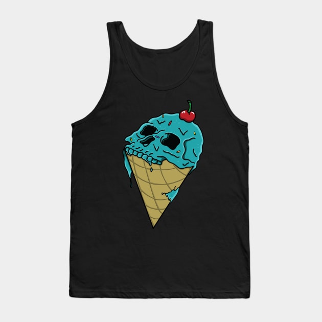 Ice Cream Skull Tank Top by NickHamiltonArt